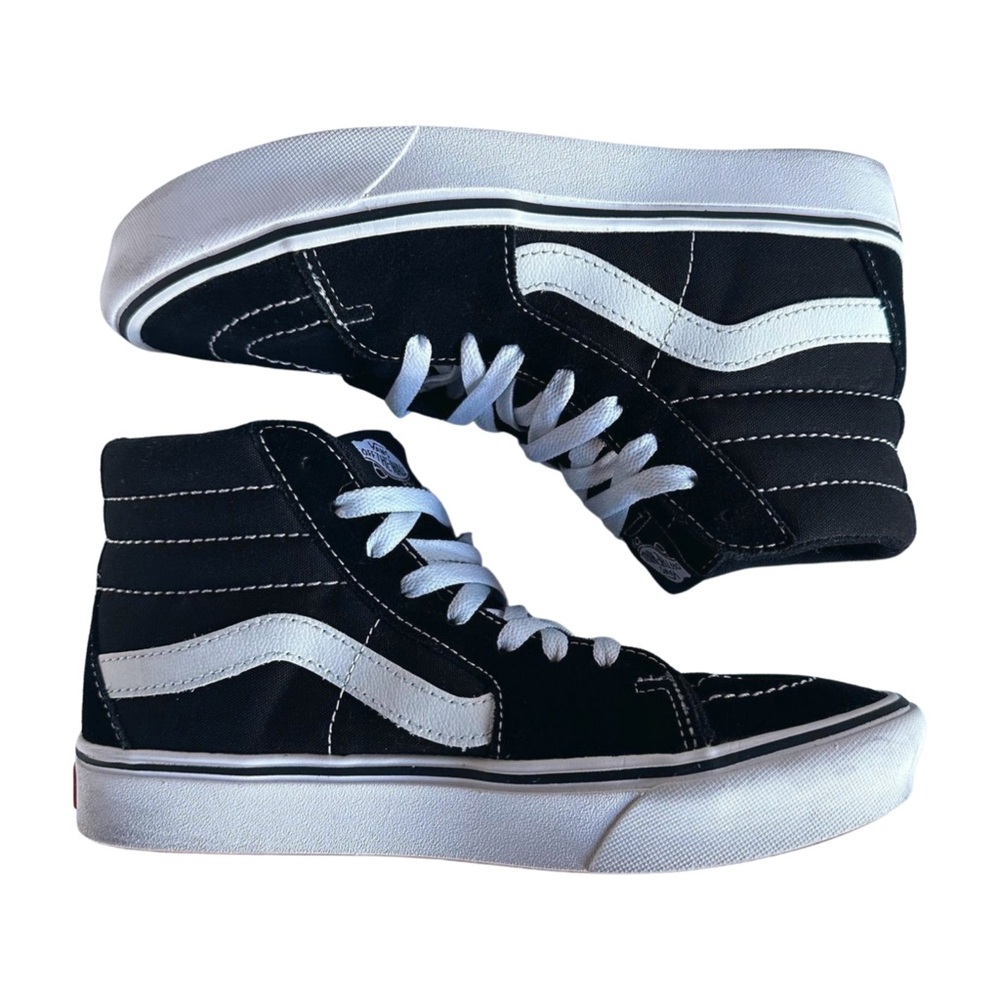 VANS Sk8-Hi “Comfty Cush” High Top Sneakers Black White Street Style M6.5 W8.0